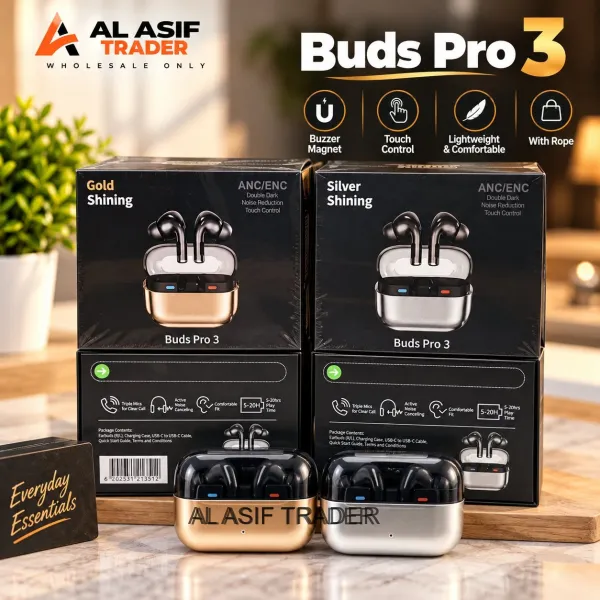 BUDS 3 PRO SILVER AND GOLD SHINING